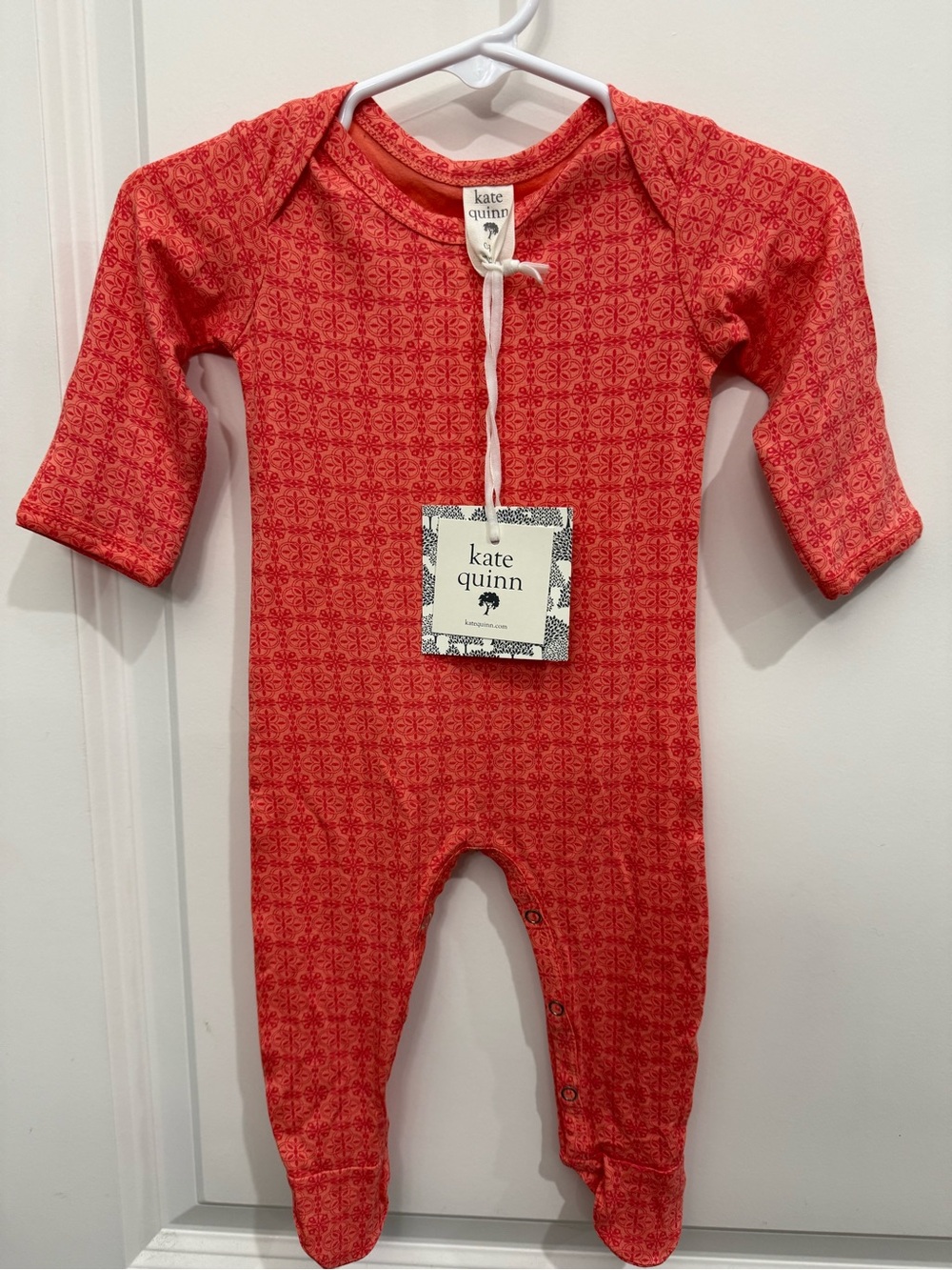 Kate Quinn Red Orange Patterned Baby Bamboo